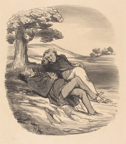 Doux loisir d'un quincailler retiré di commerce... by Honoré Daumier, print, 1848