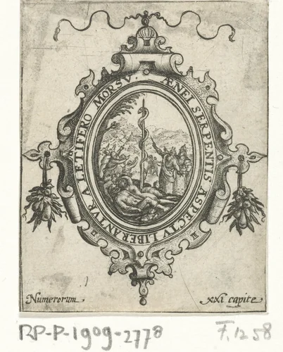 Mozes en de koperen slang by Crispijn van de Passe, print, 1574-1637