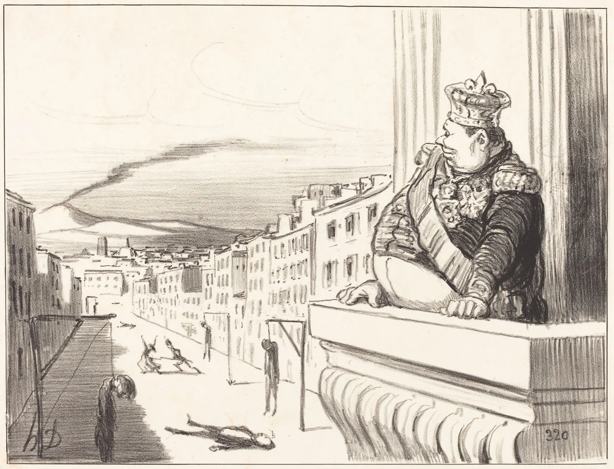 A Naples - Le meilleur des rois... (2nd plate) by Honoré Daumier, print, 1851