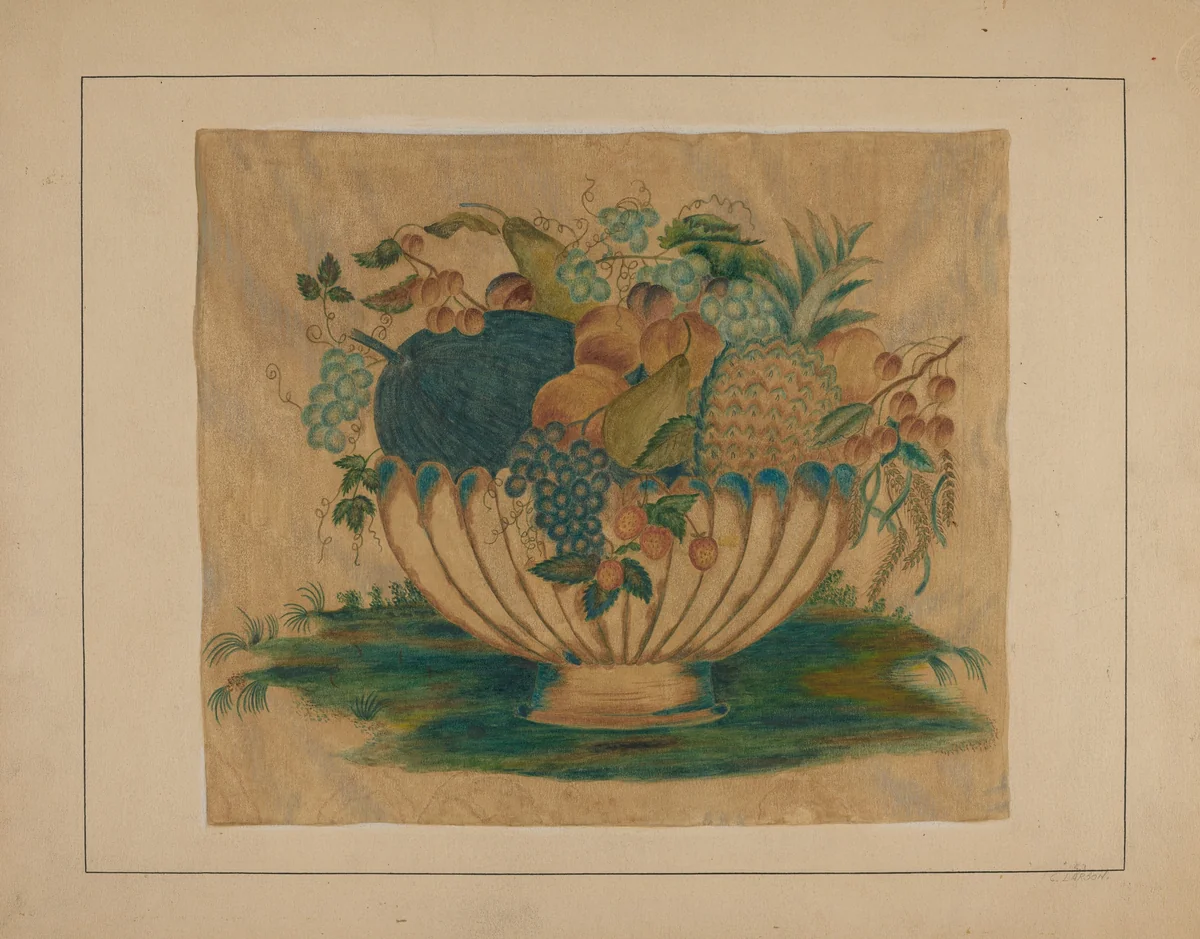 Painting on Velvet by Carol Larson, index of american design, 1936