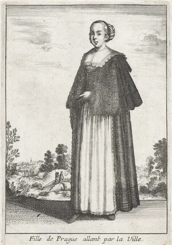 Fille de Prague allant par la Ville by anonymous, print, 1662