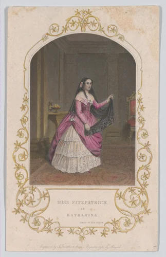 Miss Fitzpatrick as Katharina (Taming of the Shrew) by George Greatbach, print, 1851