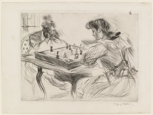 The Game of Chess (La Partie d'échecs) by Jacques Villon, print, 1904