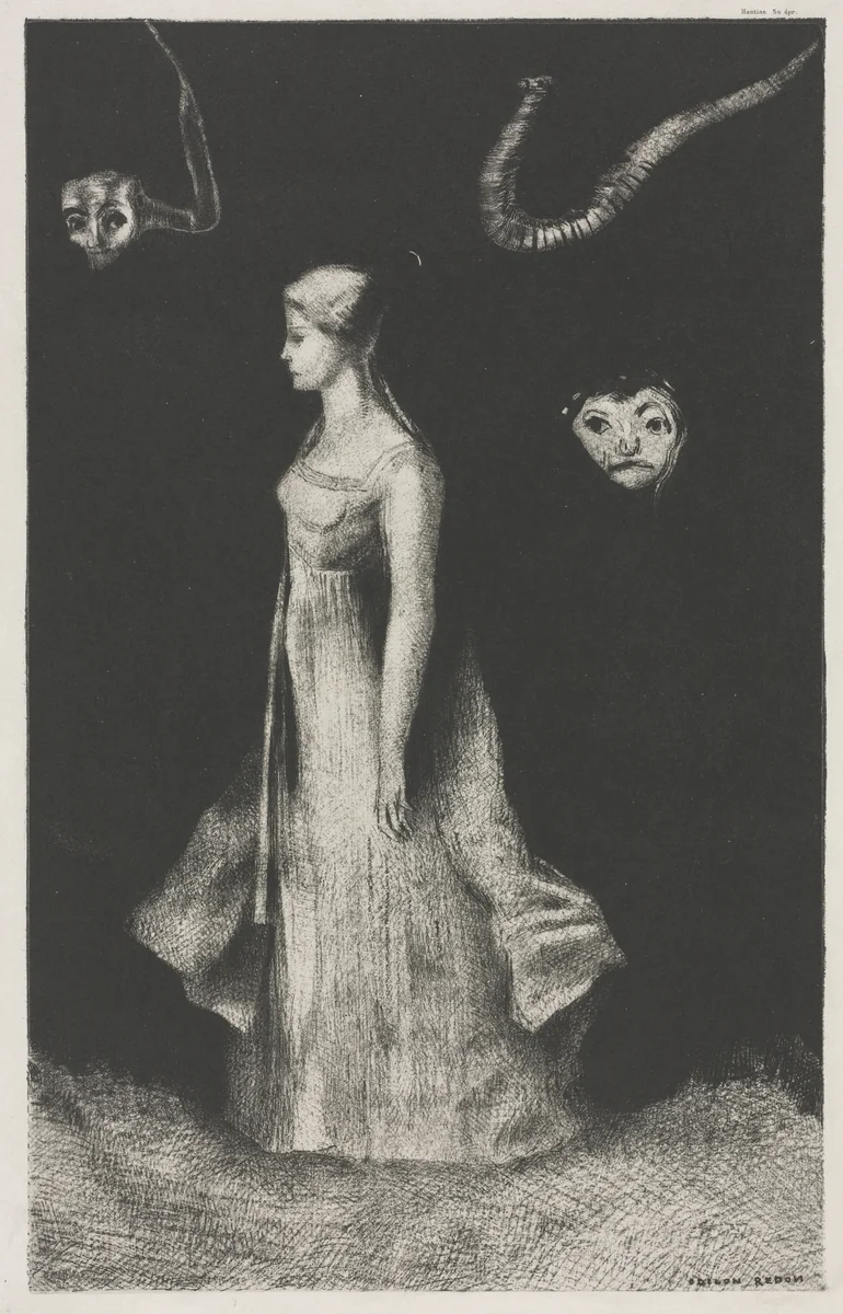 Obsession by Odilon Redon, print, 1894