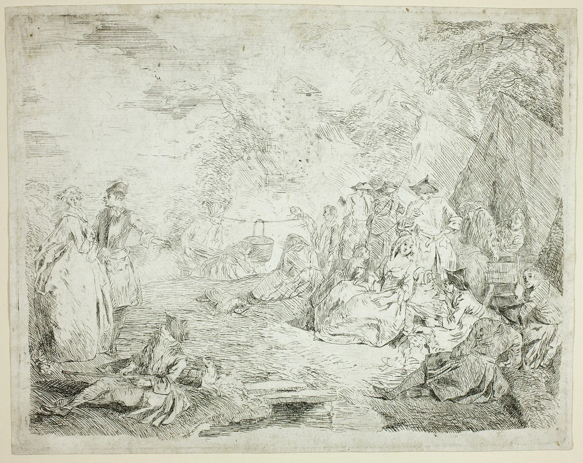 Troops Resting by Jean-Baptiste Pater, print, 1880-1882