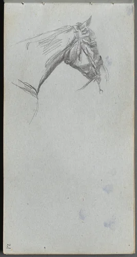 Sketchbook, page 21: Study of a Horse by Ernest Meissonier, book, 1860-1869