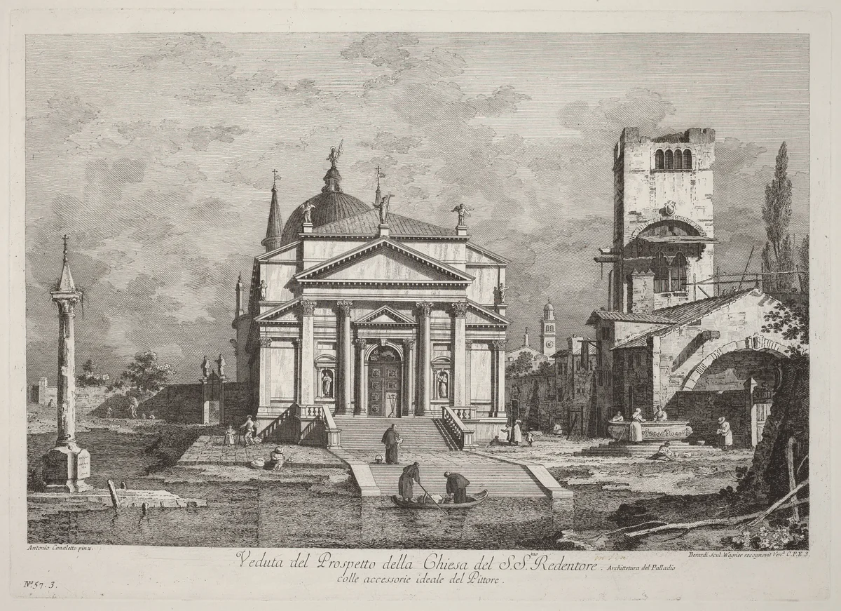 Veduta del Prospetto della Chiesa del SS. Redentore by Fabio Berardi
Canaletto, print, 1742