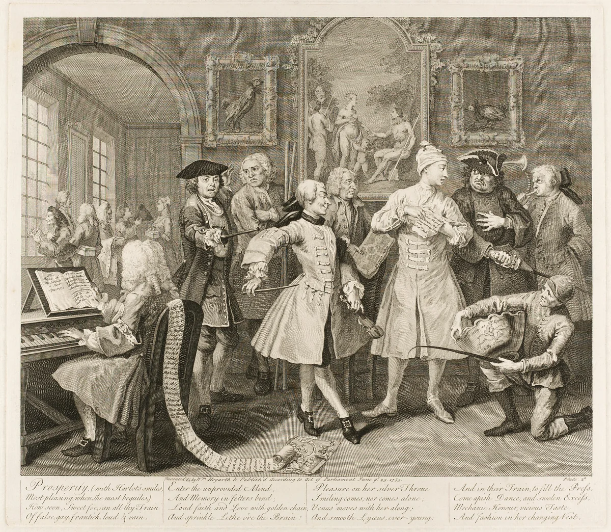 Plate Two, from A Rake's Progress by William Hogarth, print, 1735