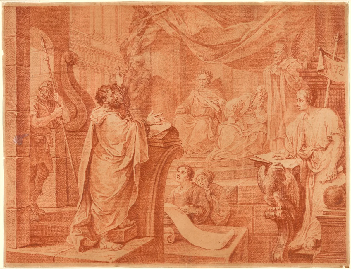 Paul Before Felix by William Hogarth, print, 1746-1756