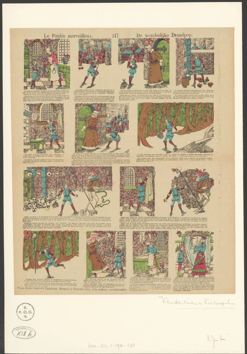 Wonderlijke draadpop by anonymous, print, 1833-1911