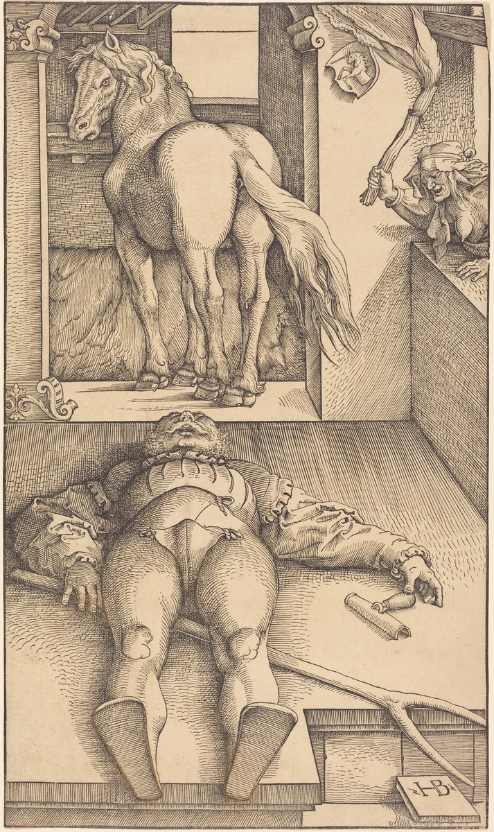 The Bewitched Groom by Hans Baldung Grien, print, 1544