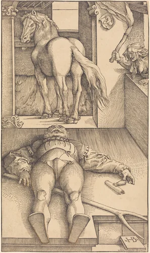 The Bewitched Groom by Hans Baldung Grien, print, 1544