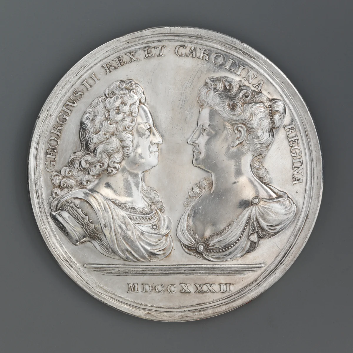 Medal of George II and his Family by John Croker, metalwork, 1732