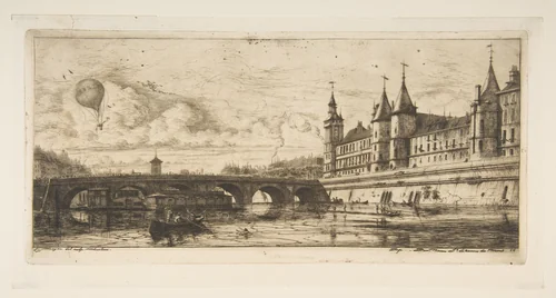 Pont-au-change, Paris by Charles Meryon, print, 1854