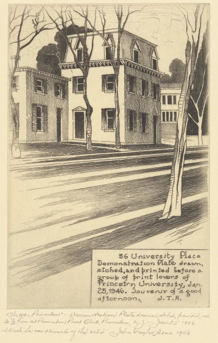 Sketch, Princeton by John Taylor Arms, print, 1946