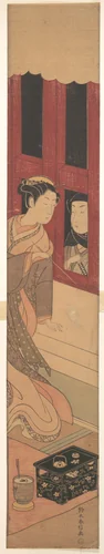 The Man Outside by Suzuki Harunobu (鈴木春信), print, 1760-1780