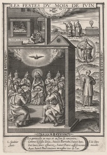 Les Festes du mois de Juin (June: The Pentecost) by Léonard Gaultier; Jean Leclerc, print, 1603