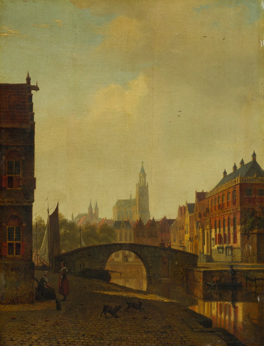 Imaginary View of Arnhem by George Andries Roth, painting, 1830-1839