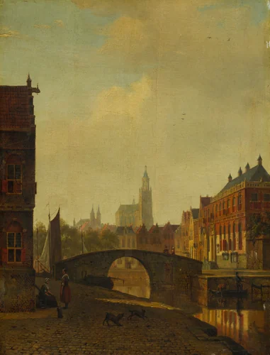 Imaginary View of Arnhem by George Andries Roth, painting, 1830-1839