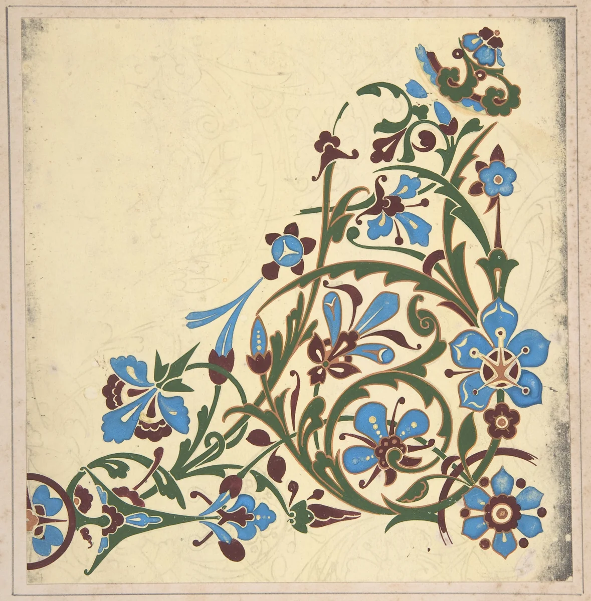 Design for a Floral Pattern by Christopher Dresser, drawing, 1878-1888