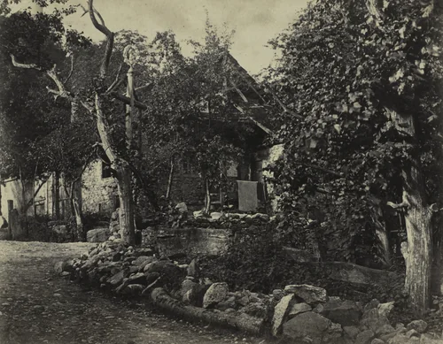 Rural Scene with Stone Building and Cross by Charles-Fortunat-Paul-Casimir Perier, photograph, 1852-1862