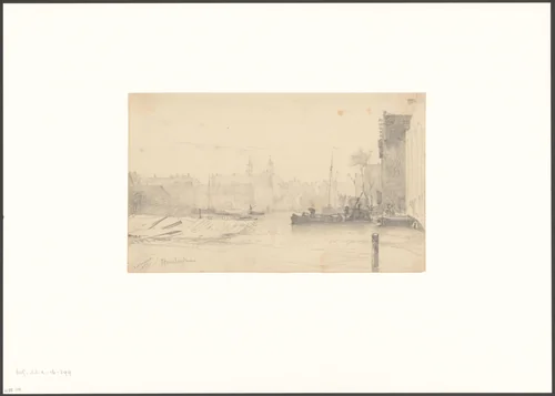 Gezicht op de Markengracht by Willem Anthonie van Deventer, drawing, 1853