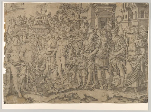 The triumph of a Roman Emperor by Marcantonio Raimondi, print, 1525-1535