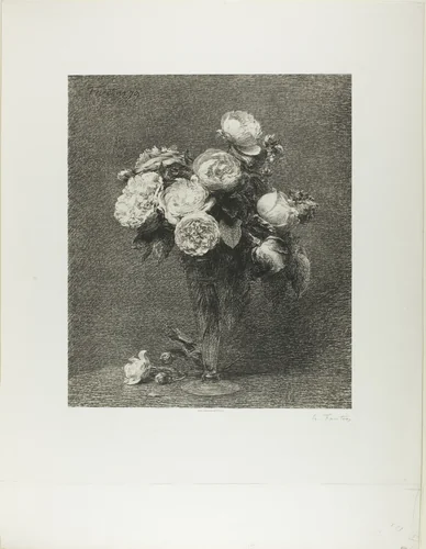 Bouquet of Roses by Henri Fantin-Latour, print, 1879
