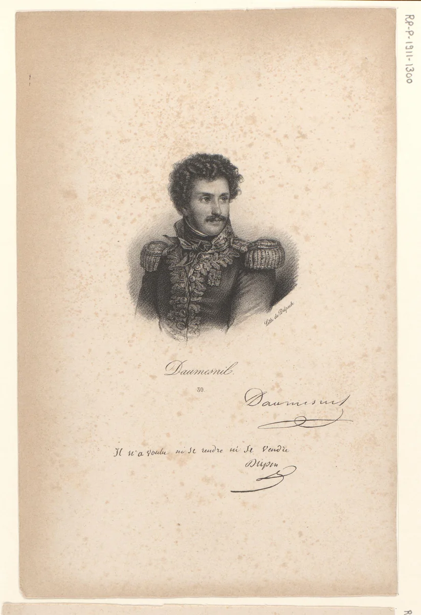 Portret van Pierre Daumesnil by anonymous, print, 1818-1842