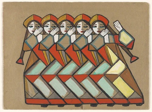 Costume design for the ballet Les Noces (The Wedding) by Sergei Soudeikine, drawing, 1929