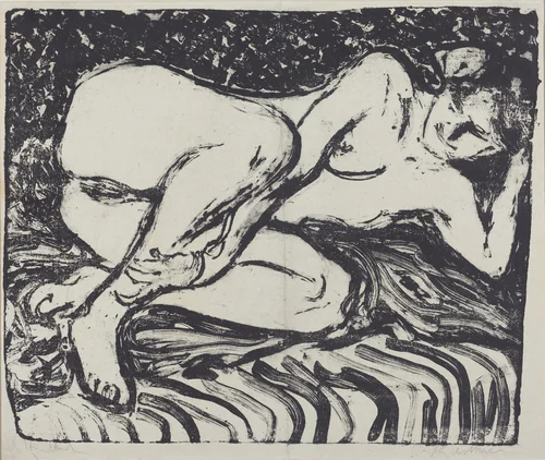 Reclining Nude by Ernst Ludwig Kirchner, print, 1907