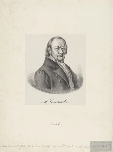 Portret van politieagent Matheus Coenraadts by Pieter Barbiers, print, 1808-1848