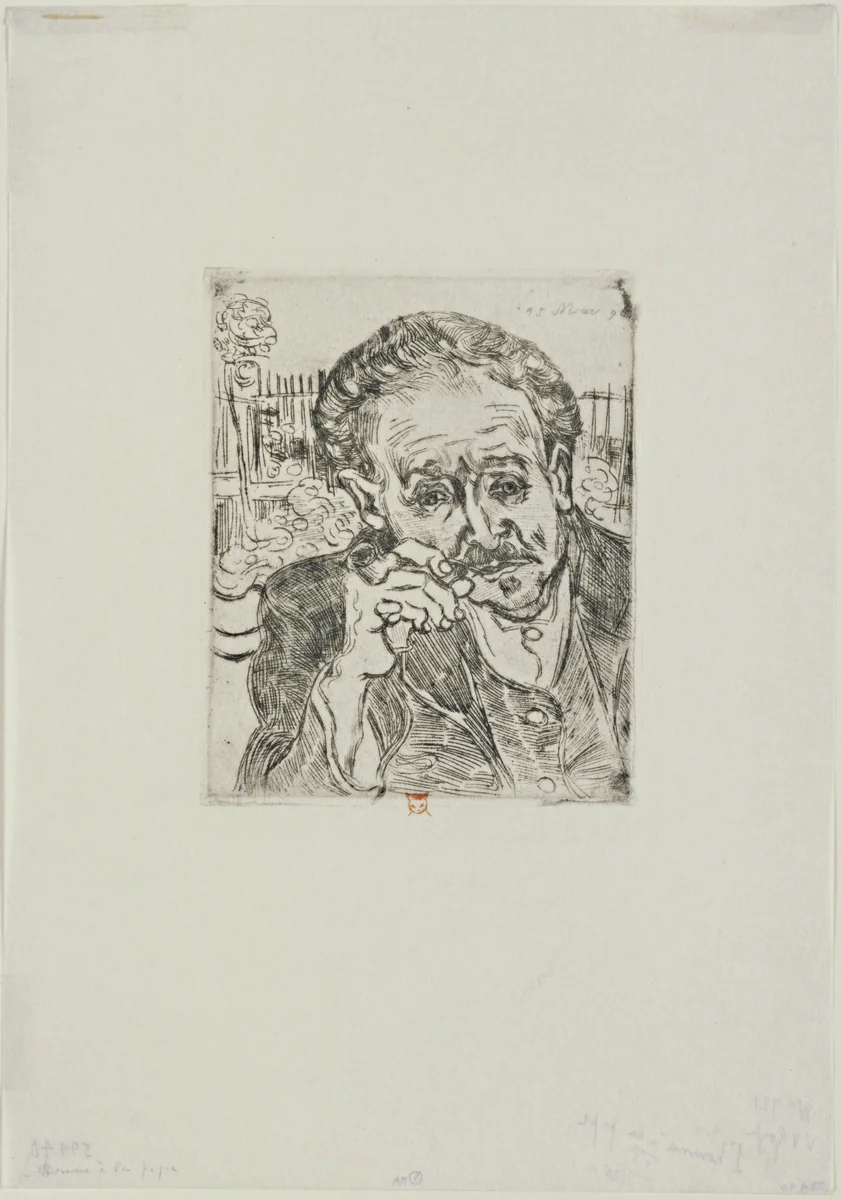 Portrait of Dr. Gachet (Man with a Pipe) by Vincent van Gogh, print, 1890