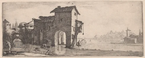 Le Moulin a Eau (The Water Mill), from "Les Quatre Paysages" (The Four Landscapes) by Jacques Callot, print, 1620-1700
