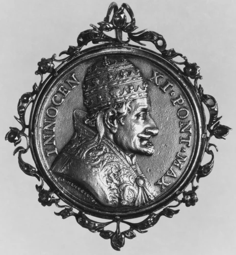 Pope Innocent XI by Giovanni Martino Hamerani, metalwork, 1679