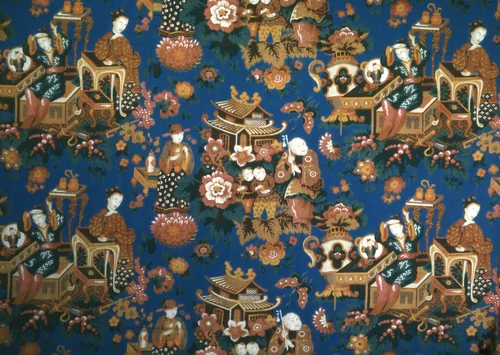 A Chinese Tea Party (Furnishing Fabric) by Daniel Lee, textile, 1853-1860