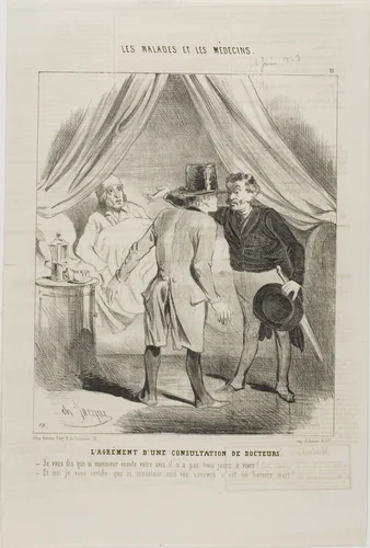 The Pleasure of a Doctors' Consultation (plate 11) by Charles-Émile Jacque, print, 1843