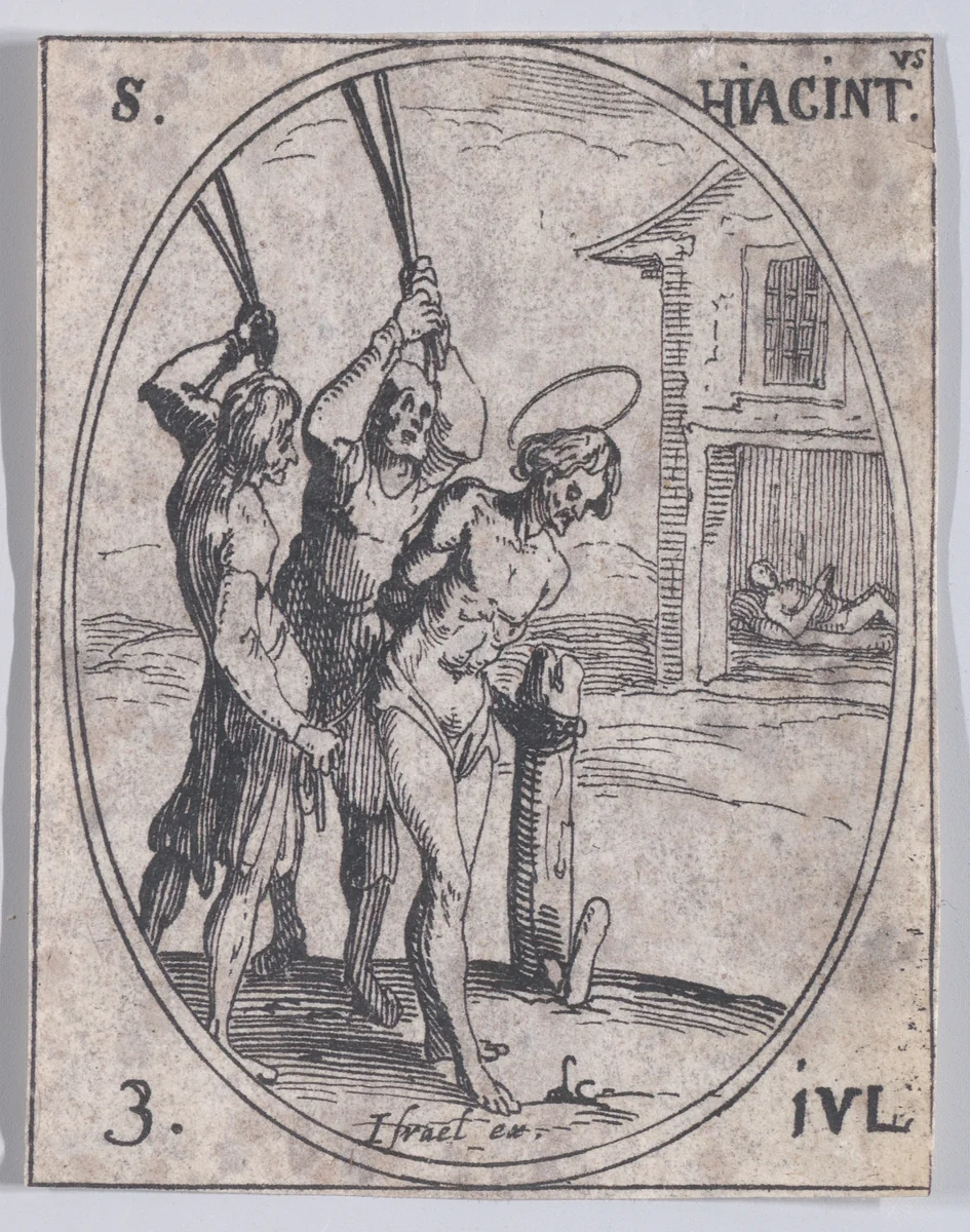 S. Hiacynthe (St. Hyacinth), July 3rd, from "Les Images De Tous Les Saincts et Saintes de L'Année" (Images of All of the Saints and Religious Events of the Year) by Jacques Callot, print, 1636