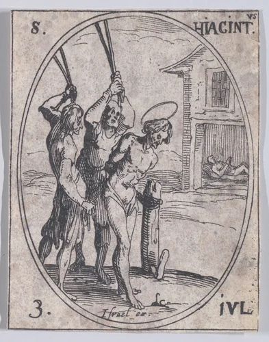 S. Hiacynthe (St. Hyacinth), July 3rd, from "Les Images De Tous Les Saincts et Saintes de L'Année" (Images of All of the Saints and Religious Events of the Year) by Jacques Callot, print, 1636