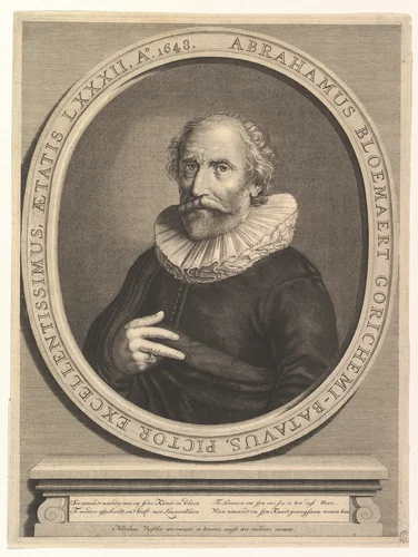 Portrait of Abraham Bloemaert by Nicolas Visscher, print, 1600-1699