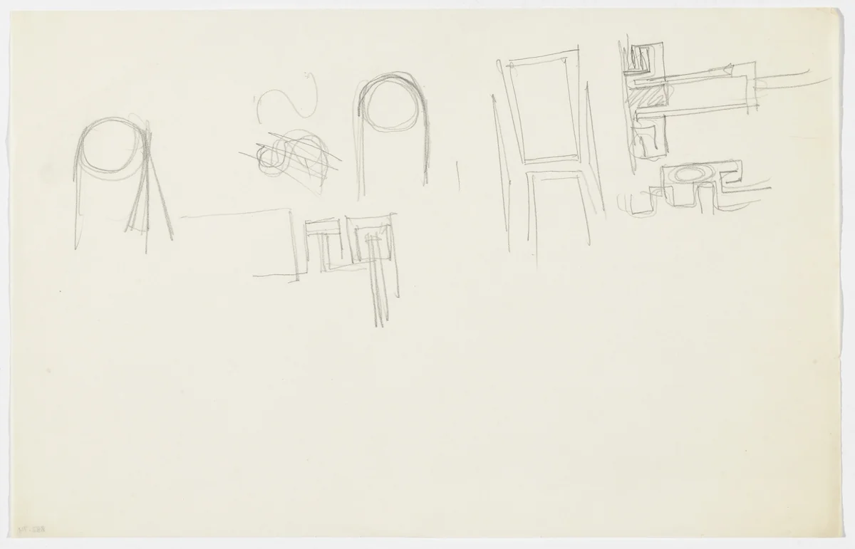 Furniture Joining System Details (Elevation sketches) by Ludwig Mies van der Rohe, mies van der rohe archive, 1926