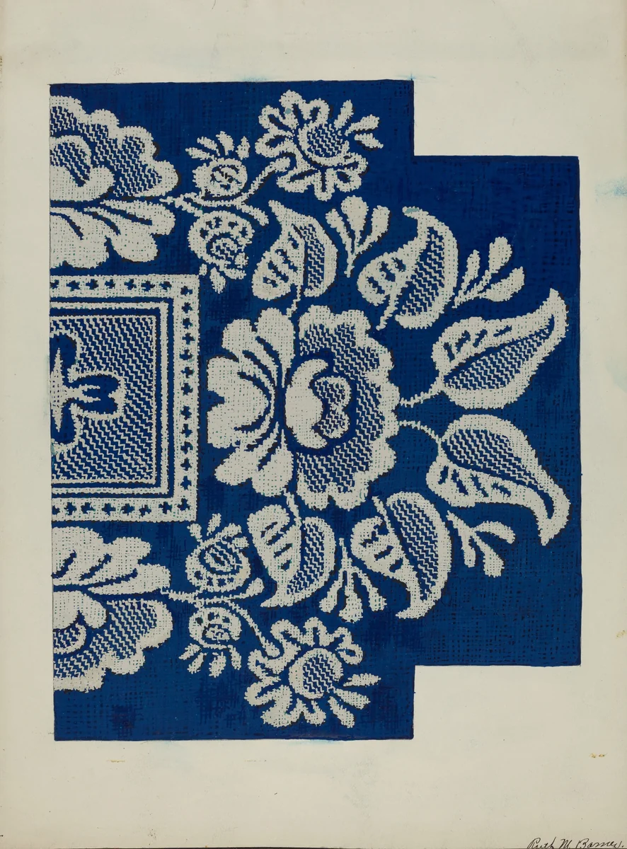 Coverlet by Ruth M. Barnes, index of american design, 1937