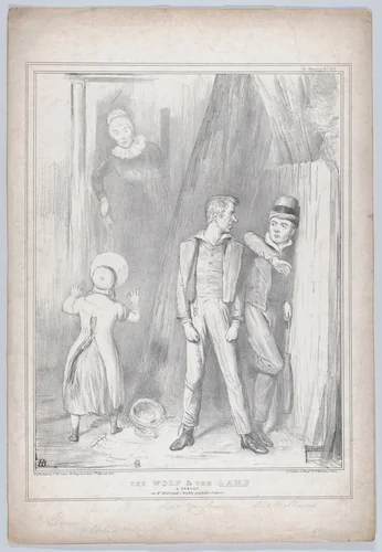 The Wolf & the Lamb – A Parody on Mr. Mulready's highly popular Picture by John Doyle, print, 1838
