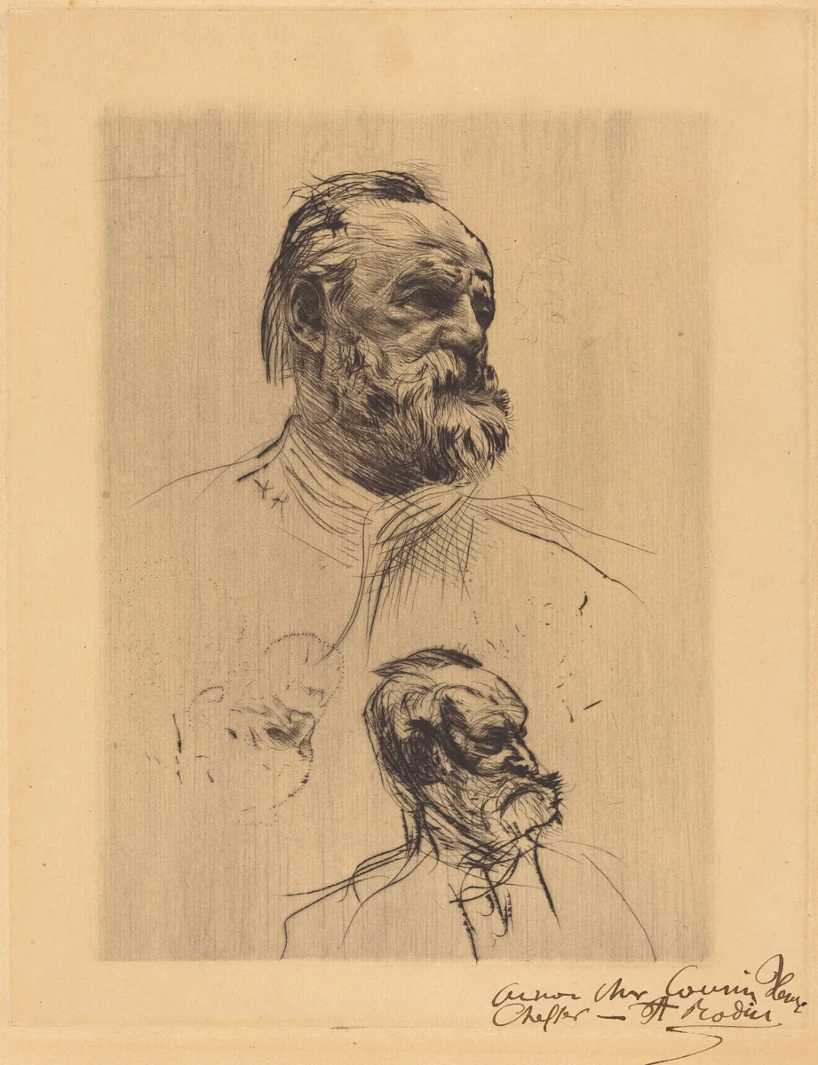 Victor Hugo, De Trois Quarts by Auguste Rodin, print, 1884