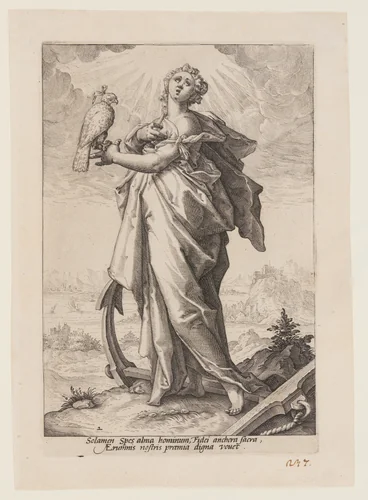 Hope, from The Virtues by Jacob Matham, print, 1593