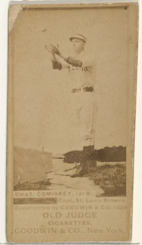 Charles Albert "The Old Roman" Comiskey, 1st Base and Manager, St. Louis Browns, from the Old Judge series (N172) for Old Judge Cigarettes by Goodwin & Company, photograph, 1888