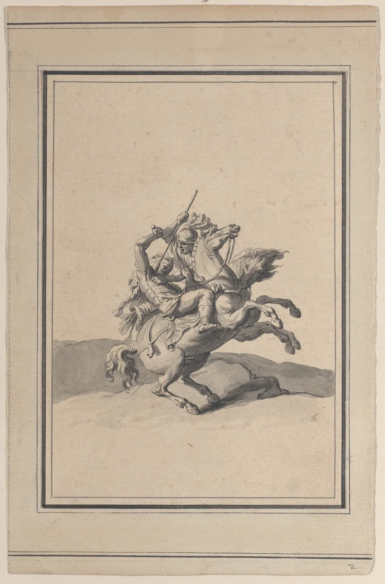 Vignette, from "The Battle of Milvian" by Bernard Picart, drawing, 1700-1733