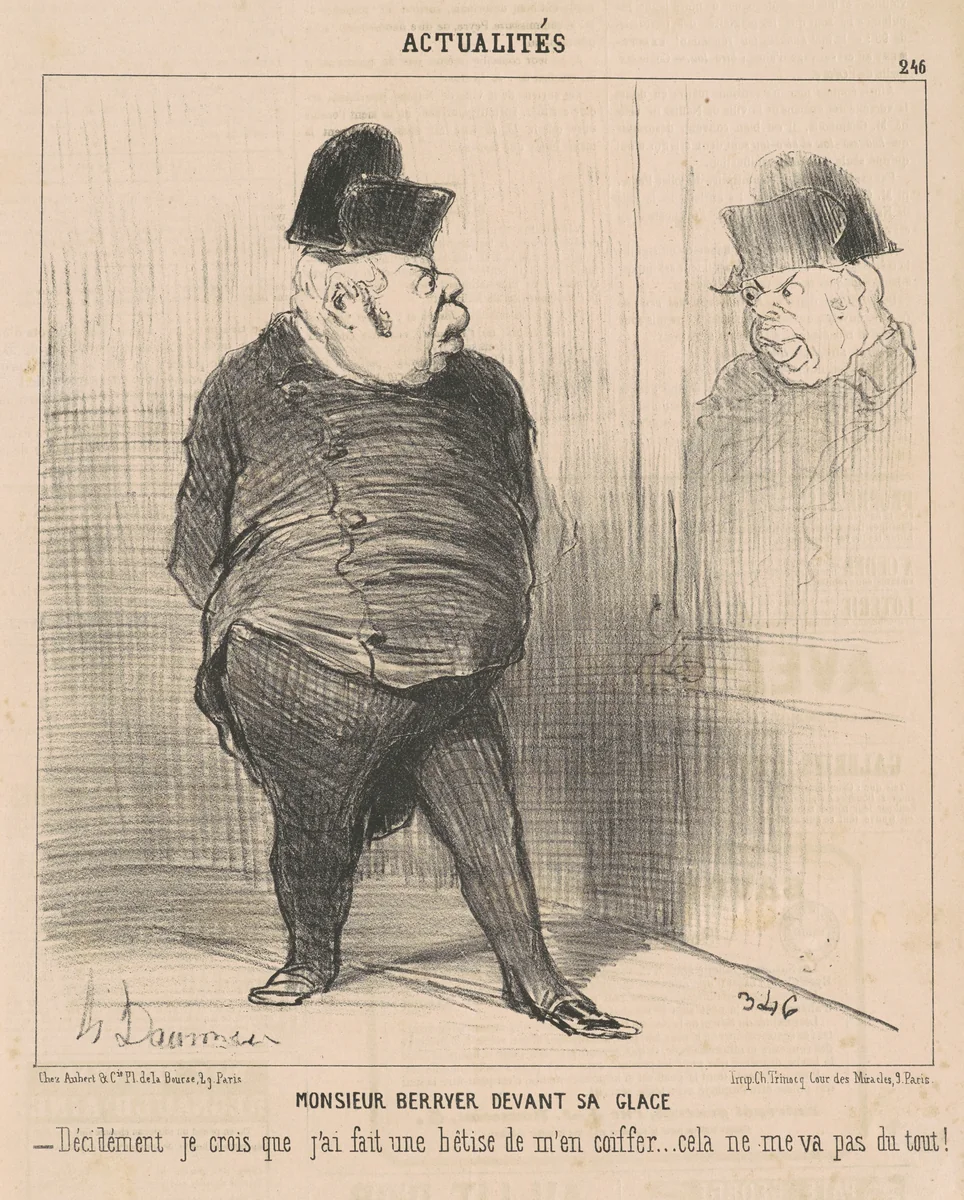Monsieur Berryer devant sa glace ... by Honoré Daumier, print, 1851