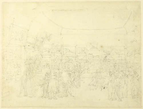 Study for Exhibition of Water Colored Drawings, Old Bond Steet, from Microcosm of London by Augustus Charles Pugin
Thomas Rowlandson, drawing, 1807-1808