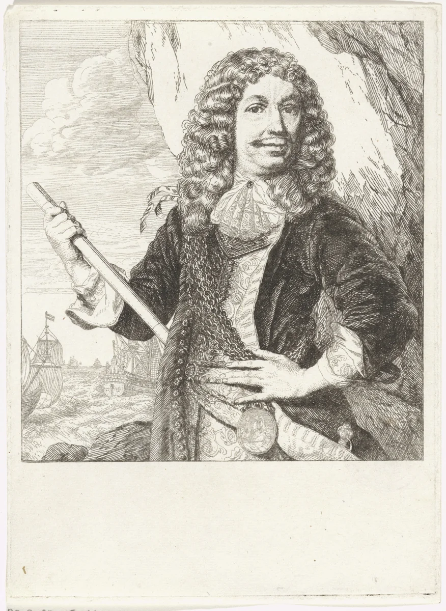 Portret van Mattheus van den Broucke by Godfried Schalcken, print, 1660-1680
